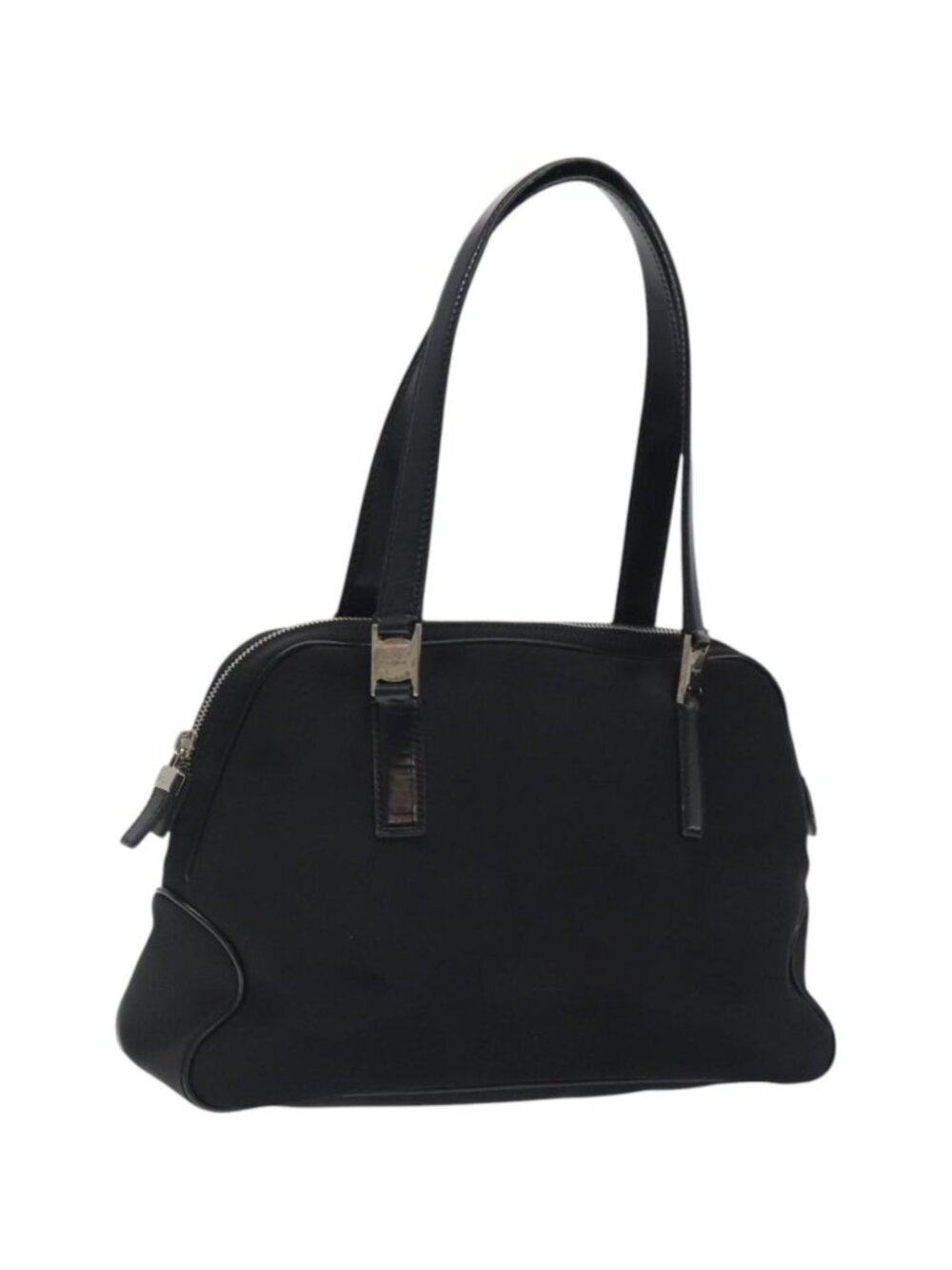 Salvatore Ferragamo Vala Shoulder Bag Nylon Black Silver